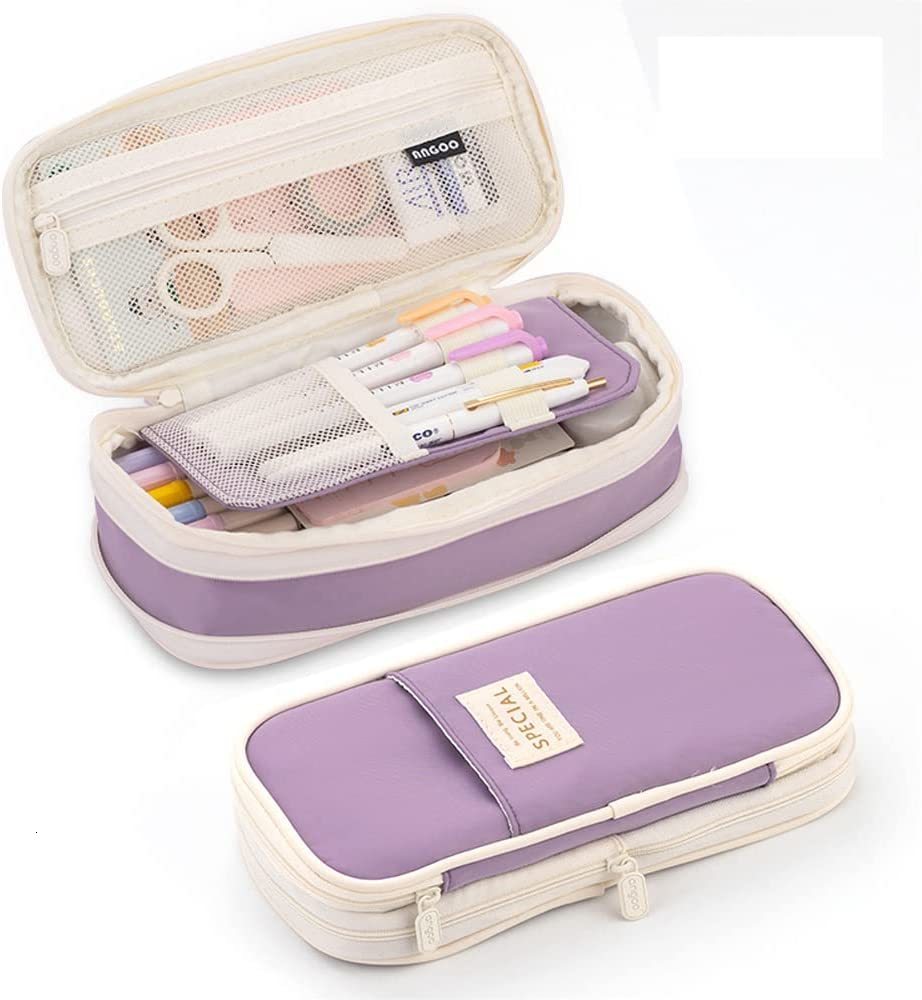 

Pencil Bags Kawaii Purple Pencil Cases Large Capacity Pen Bag Pouch Holder Box for Girls Office Student Stationery Organizer School Supplies 230204