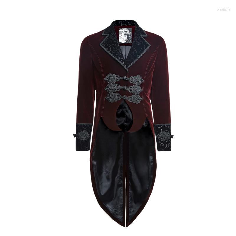 

Men' Jackets Punk Rave Red Men' Steampunk Gothic Vampire Jacket Coat Rock Gentle Tailcoat Y635, Picture shown