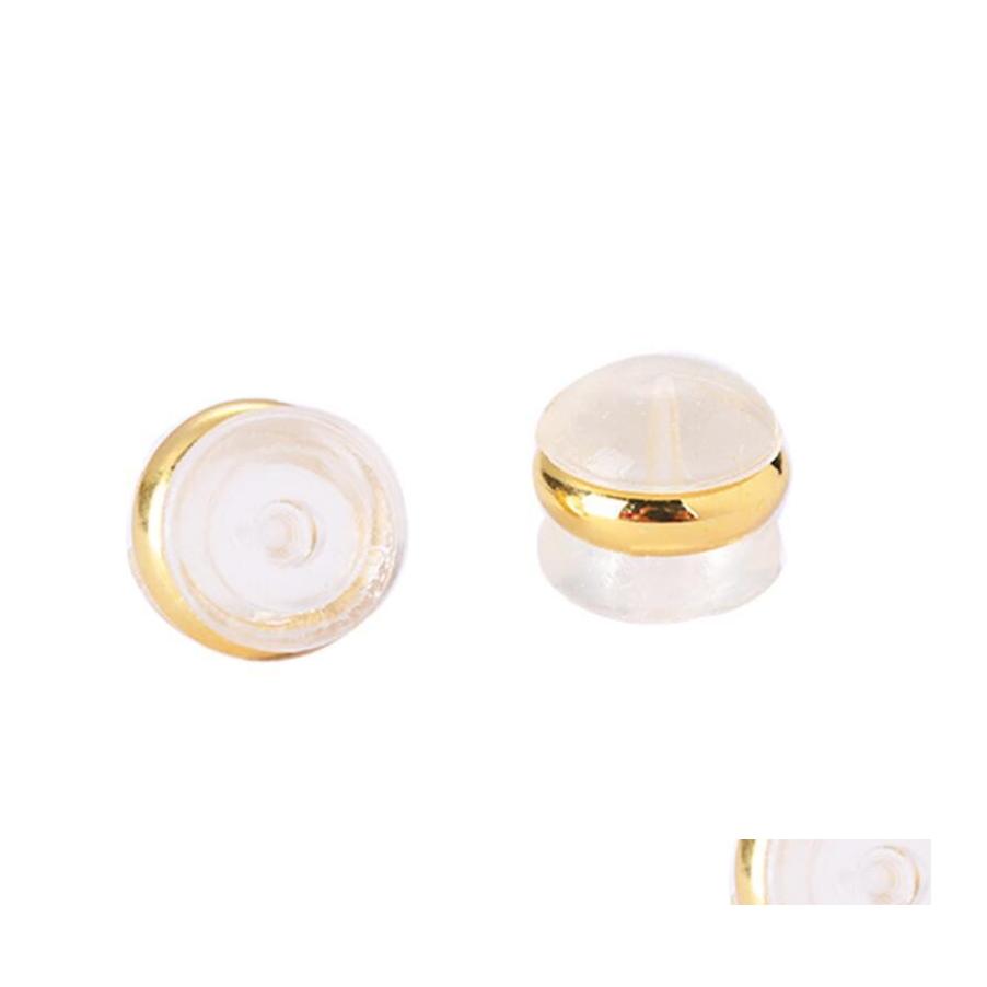 

Earring Back Backs Padded Mushroom Copper Plated Rubber Sile Round Ear Plug Blocked Caps Stoppers For Diy Jewelry Findings Making Dr Otsvq