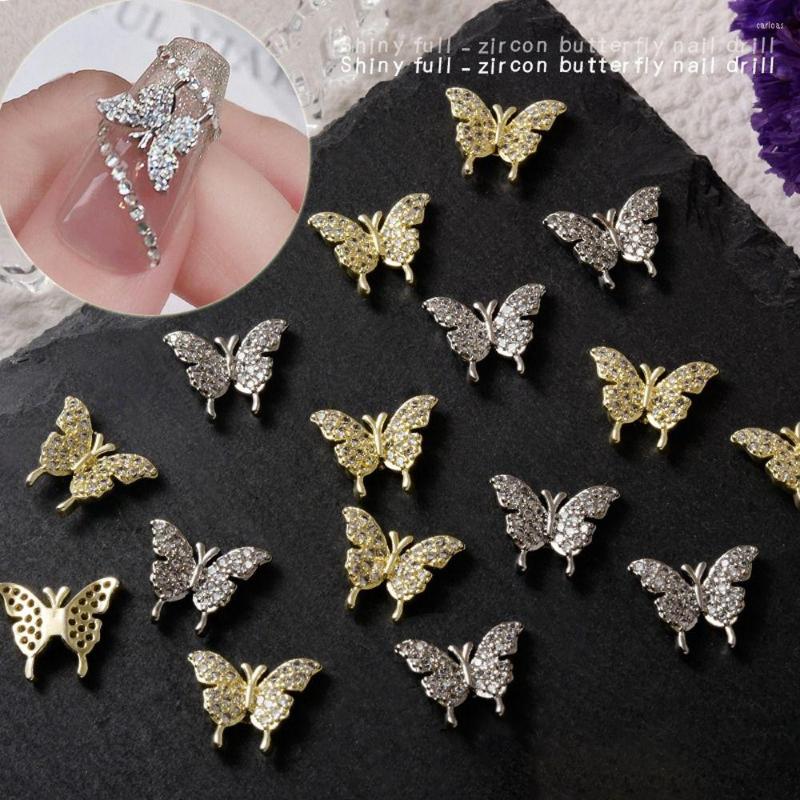 

Nail Art Decorations 1Pc Korean Zircon Butterfly Rhinestones Gold Silver Jewelry Manicure Accessories