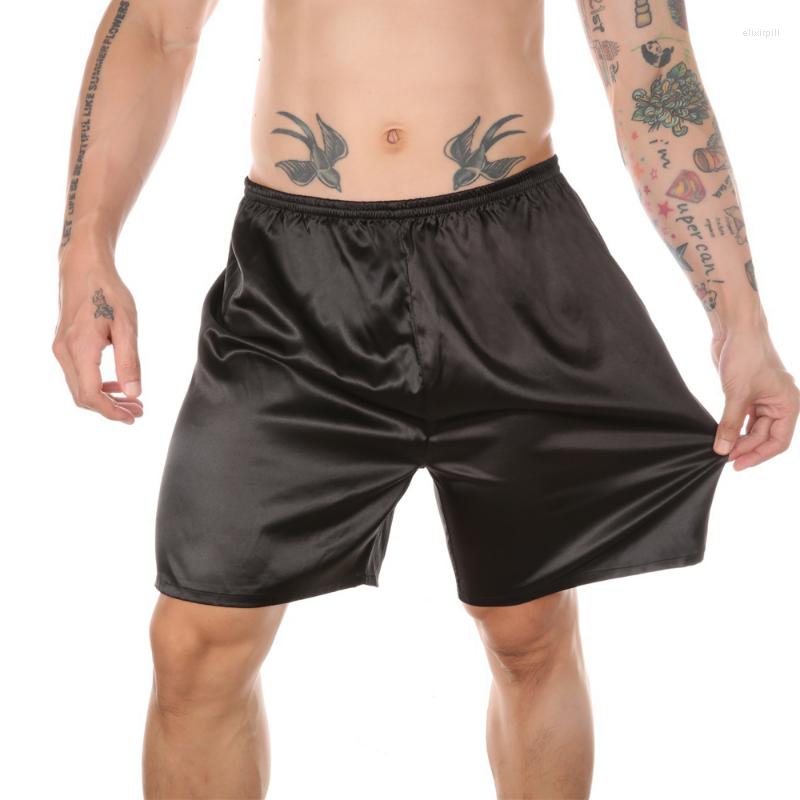 

Men's Sleepwear Mens Satin Silk Shorts Soft Smooth Breathable Pajama Comfortable Sleep Bottoms Lounge Homewear Men Underwear, Black