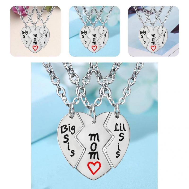

Chains Terrific Necklace Kit Chain Stainless Steel Pendant Mother Daughter 3Pcs/Set