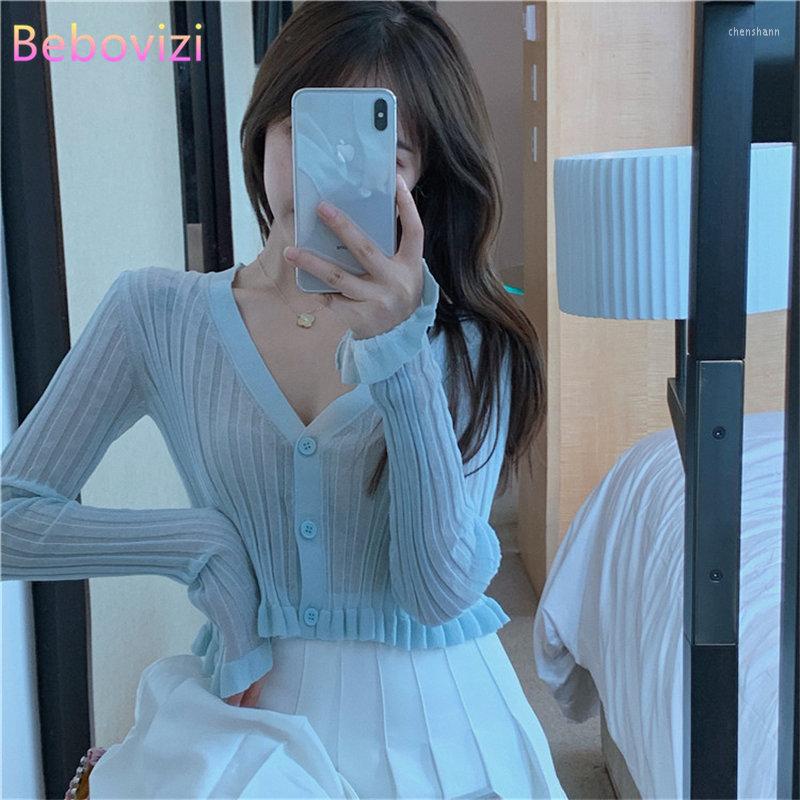 

Women's Knits Women Cardigans Fashion Sexy Slim Ladies Knitted Sweater Top Girl Long Sleeve Thin Crop Coat Sun Protection, Green