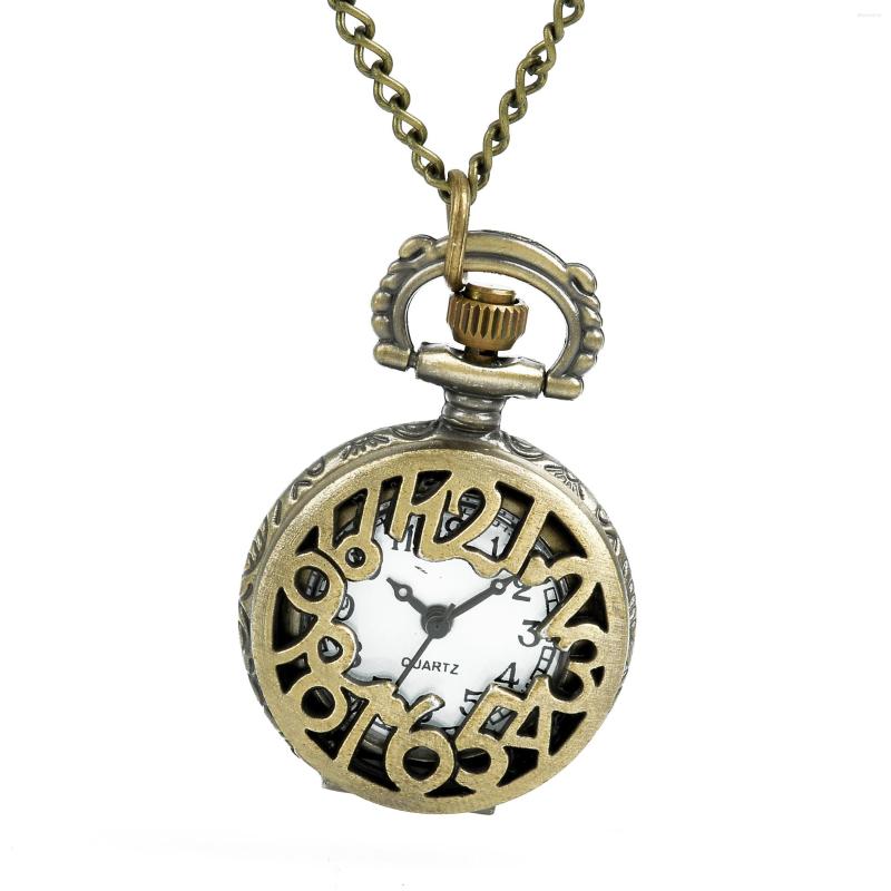 

Pocket Watches Retro Creative Watch Small Hollow Arabic Numerals Perspective Children's Gift, Picture shown
