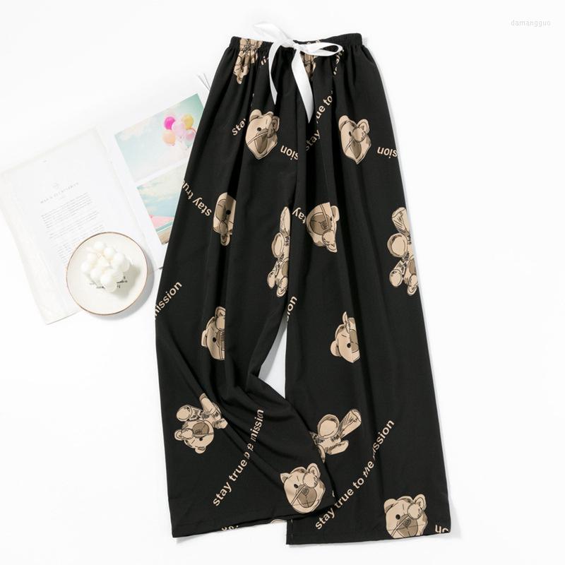 

Women's Sleepwear Drawstring Sexy Flower Spring SleepPants Women Long Length Soft Cozy Casual Cartoon Mom Wide Leg HomePants Big Size