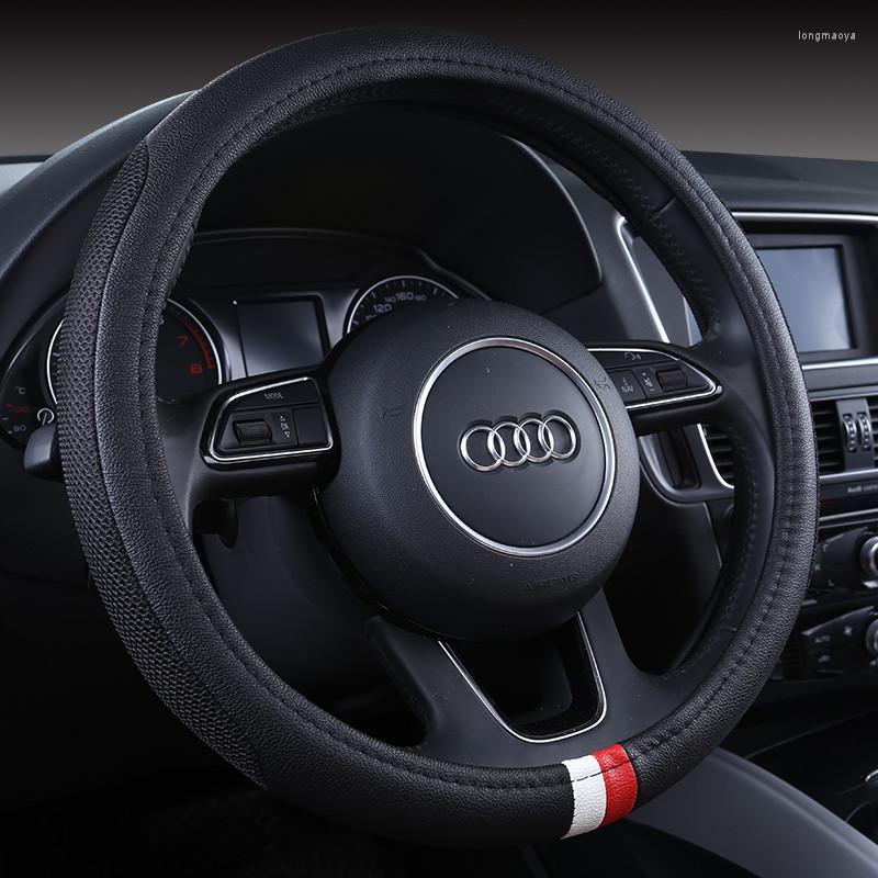 

Steering Wheel Covers Leather And Flax SplicingCar Cover 3D Splicing Sleeve Slip Proof 38cm Four Seasons 5colors
