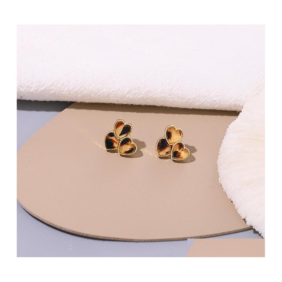 

Stud Fashion Jewelry S925 Sier Post Heart Earrings Leopard Hearts Drop Delivery Dhwvf