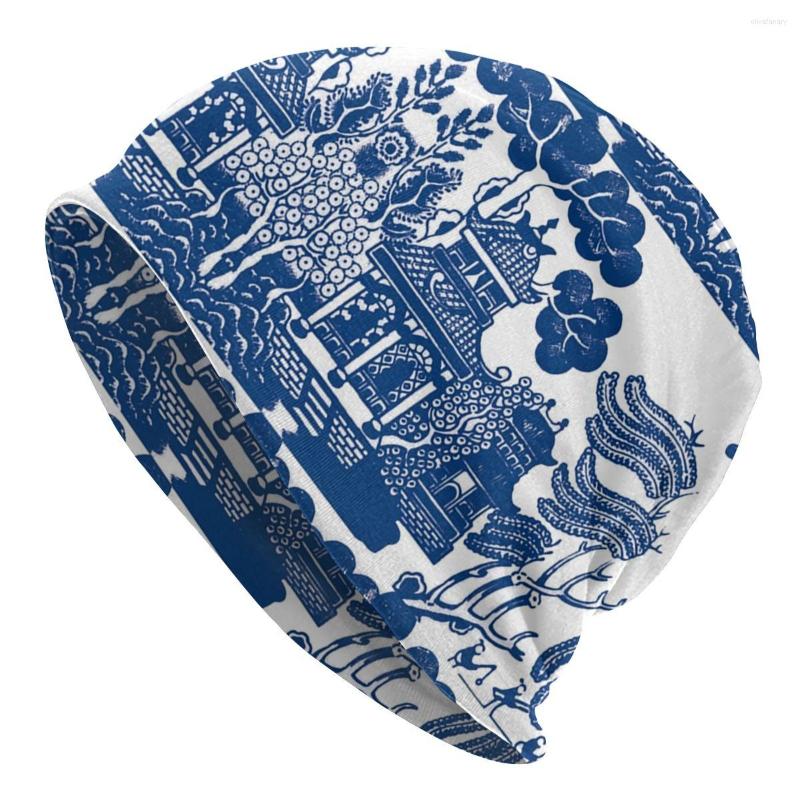 

Berets Blue Willow Chinoiserie And White Porcelain Inspiration Slouchy Beanie Hippie Skullies Beanies Hats Knitted Bonnet Cap