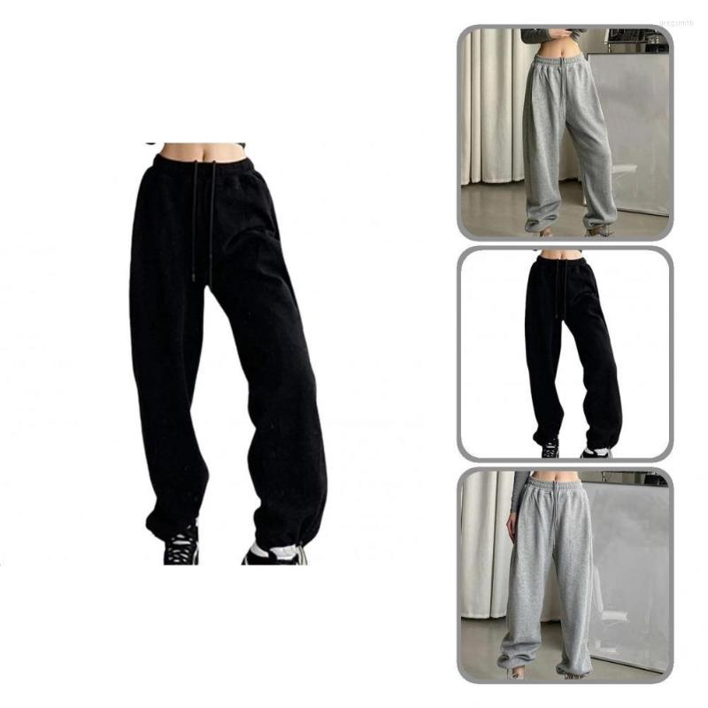

Women's Pants Women Trousers Solid Color Streetwear Loose Ankle Tied Pure Sweatpants For Daily Wear, White