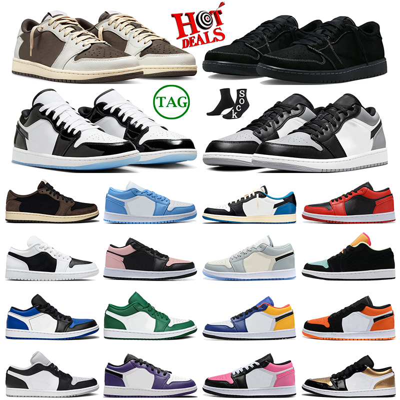 

Black Phantom 1 low basketball shoes 1s lows travis scotts men women sneakers Reverse Dark Mocha Shadow Toe Panda Chicago Fragment trainers sports outdoor, #5