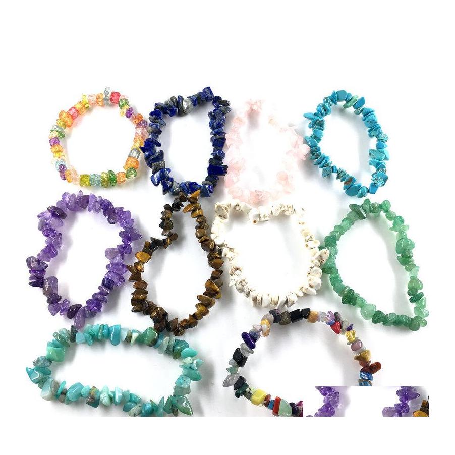 

Beaded Strands Korean Natural Stone Beaded Bracelets For Women Mticolor Healthy Healing Crystal Quartz Elasticity Bangle Fashion Je Otgto