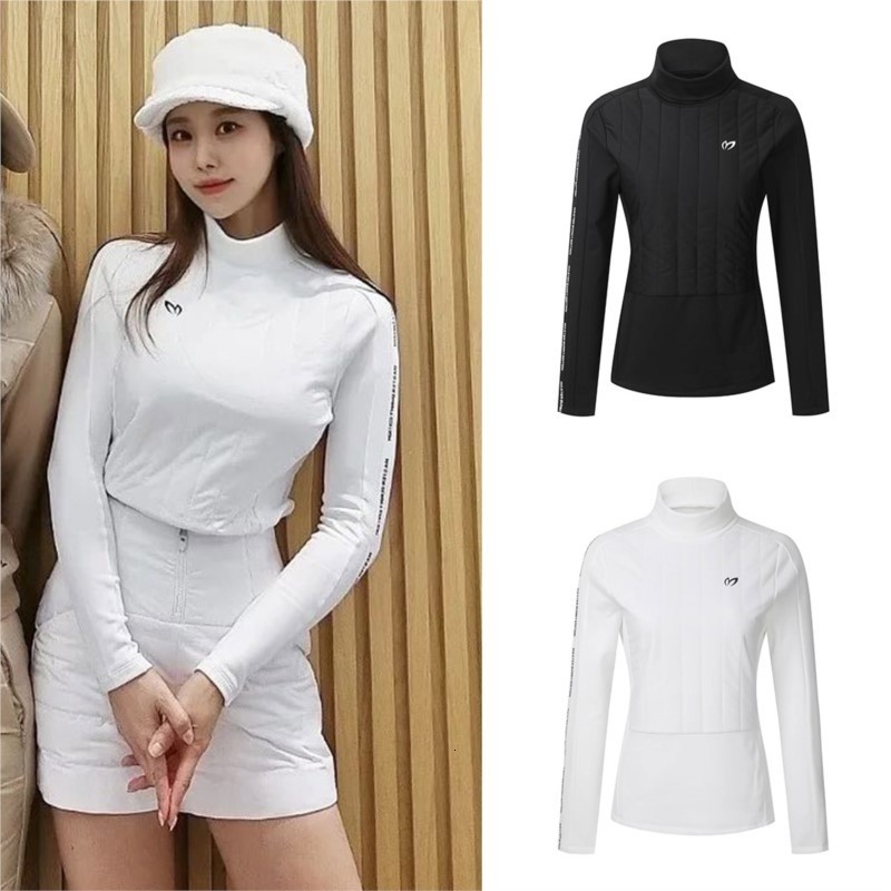 

Outdoor TShirts Golf Thickened Casual Turtleneck Tops Long Sleeve Soft Thermal Shirts for Women The same style Men 230203, White
