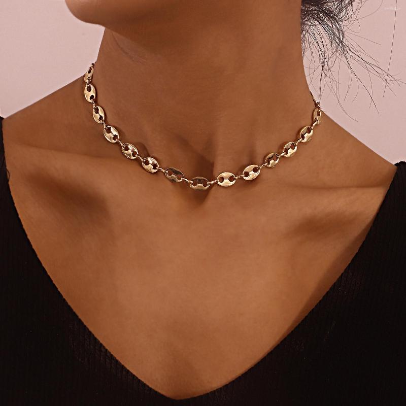 

Choker Pig Nose Shape Chains Necklaces For Women Gold Color Clavicle Chain Necklace Female 2023 Fashion Jewelry