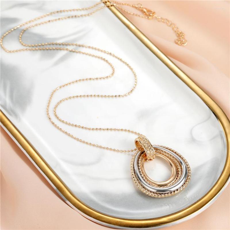 

Choker Anslow Wholesale Fashion Gold Color Long Chain Sweater Necklace Pendant For Elegant Women Bijoux Collier Femme Christmas Gift