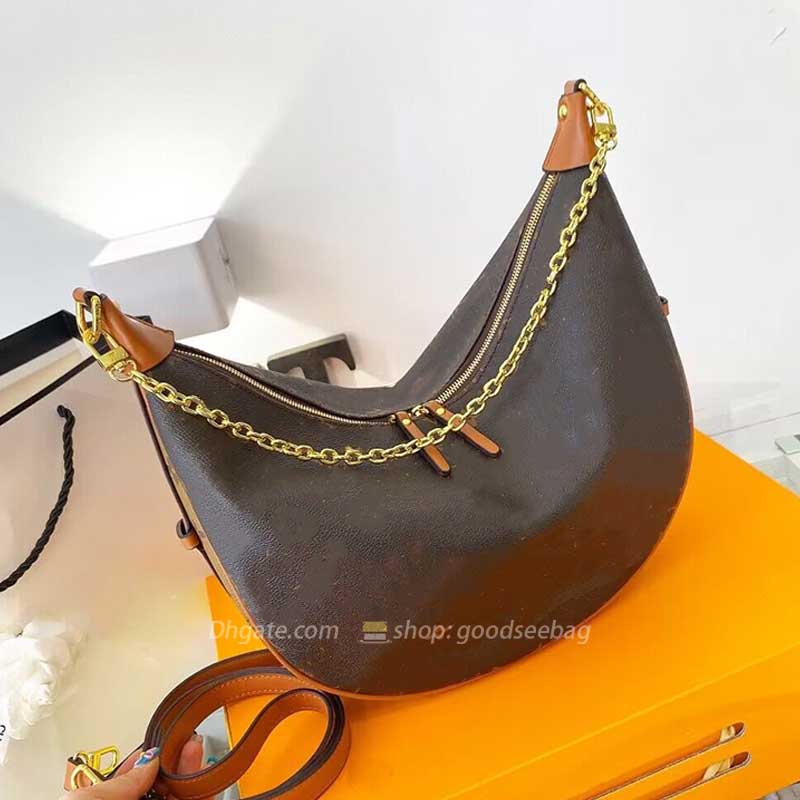 

Love you bag Loop 38cm underarm hobo bags Fashion Designer lady tote handbag Women Cross body handbag Luxury leather, Brown