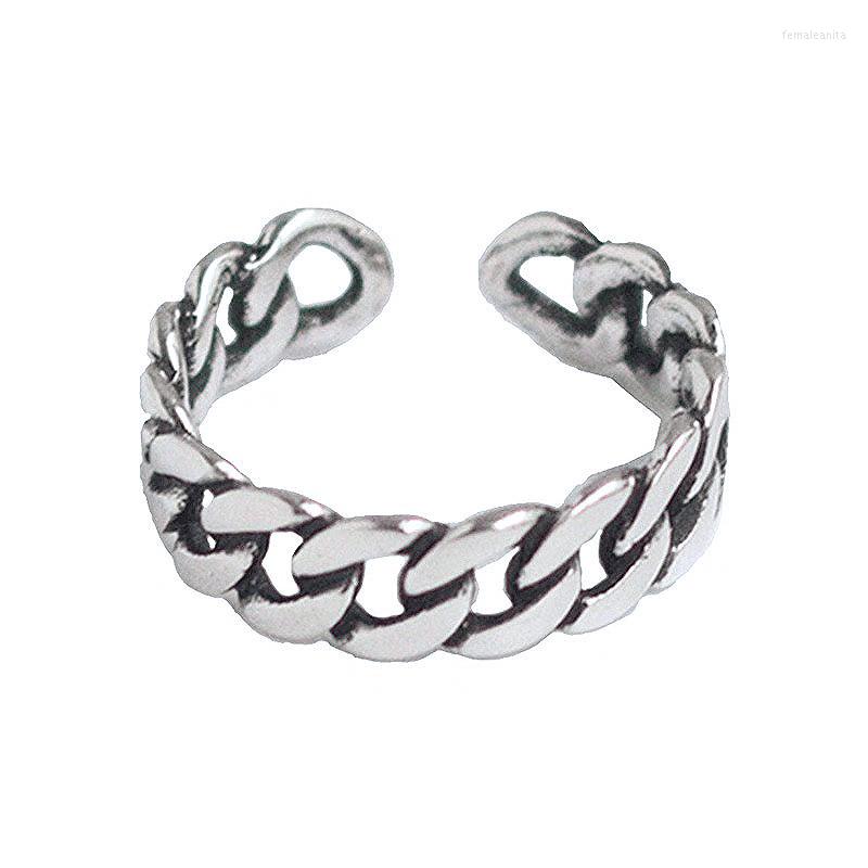 

Cluster Rings S7 Chiba Korean Style All-match Ins Simple Retro Old Twist Chain Personality Couple For Men And Women