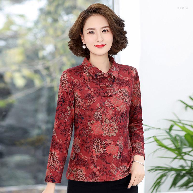 

Ethnic Clothing 2023 Chinese Vintage Hanfu Top Traditional Blouse Retro Flower Print Shirts Elegant Oriental Tang Suit