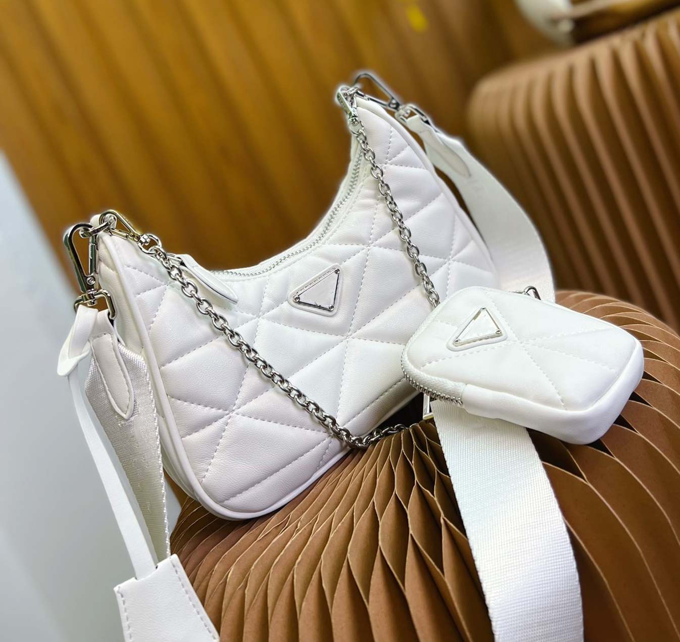 

Luxurys Designers bags Handbags MINI Hobo Purses Lambskin lady handbag Crossbody Shoulder totes Quilted Grid Men Wallets with Mini Pouches 11746, 3in1 pink