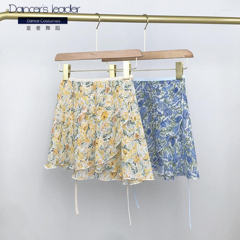 

Stage Wear Ballet Short Skirt Variegated Large Flower Women's Dance Gymnastics Practice Adult Lyric