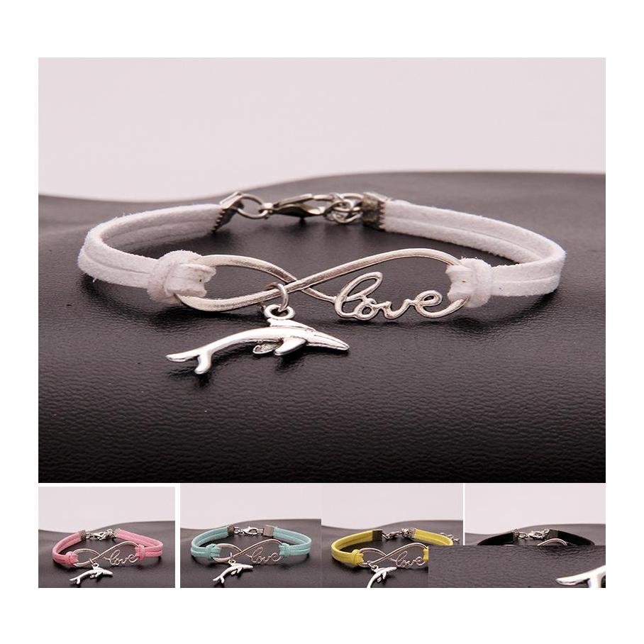 

Charm Bracelets Metal Animal Dolphin Women Infinity Love Veet String Rope Warp Bangle For Men S Simple Jewelry In Bk Drop Delivery Otbhk