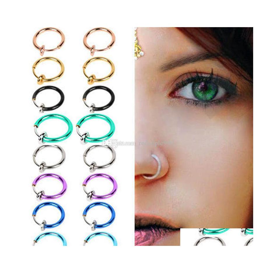 

Nose Rings Studs Female Women Men Circle Ring Stud Ear Cuff Navel Colorf Colors Jewelry Gift Drop Delivery Body Dhmjh