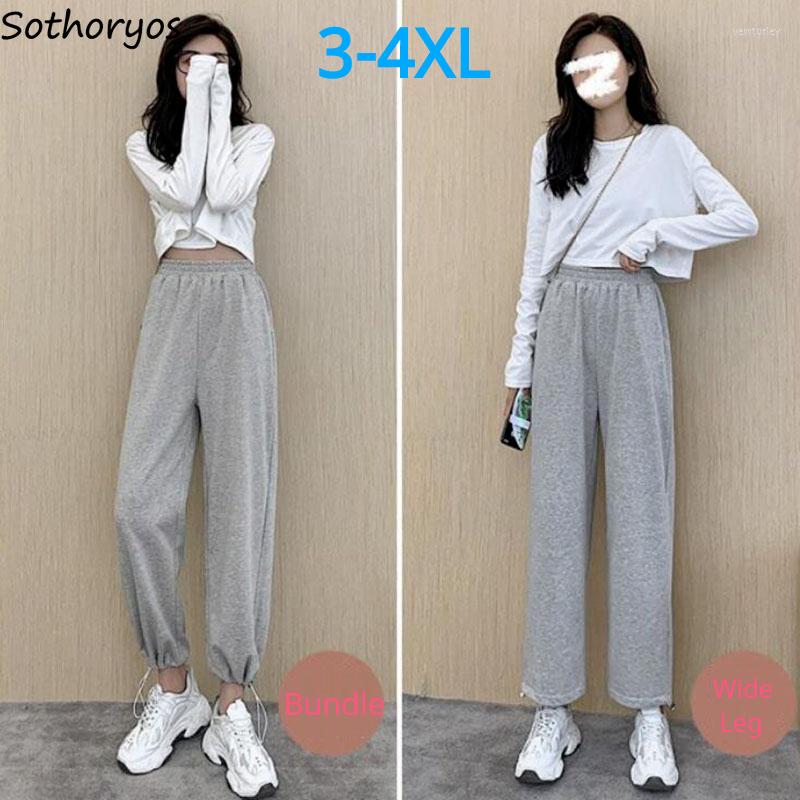 

Women' Sleepwear Women Sleep Bottoms Stylish 4XL Wide-leg Student High Street Baggy Sweatpants Ankle-length Pants Straight Homewear, Black