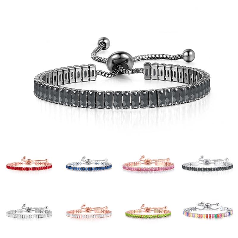 

Link Bracelets Chain Luxurious 5A Zircon Women Hand Bracelet Fashion Jewelry 2.5 5mm Multicolor Rose Gold Silver For