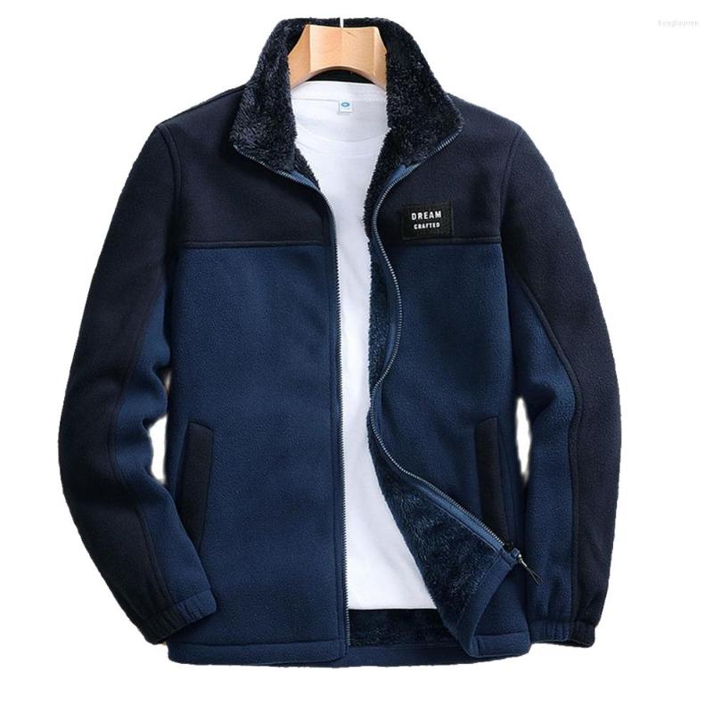 

Men's Jackets Winter Full Zip Up Fleece Men Outdoor Hunting Tactical Jacket Parkas Male Warm Stand Collar Sweatshirt Windproof Coat, Black