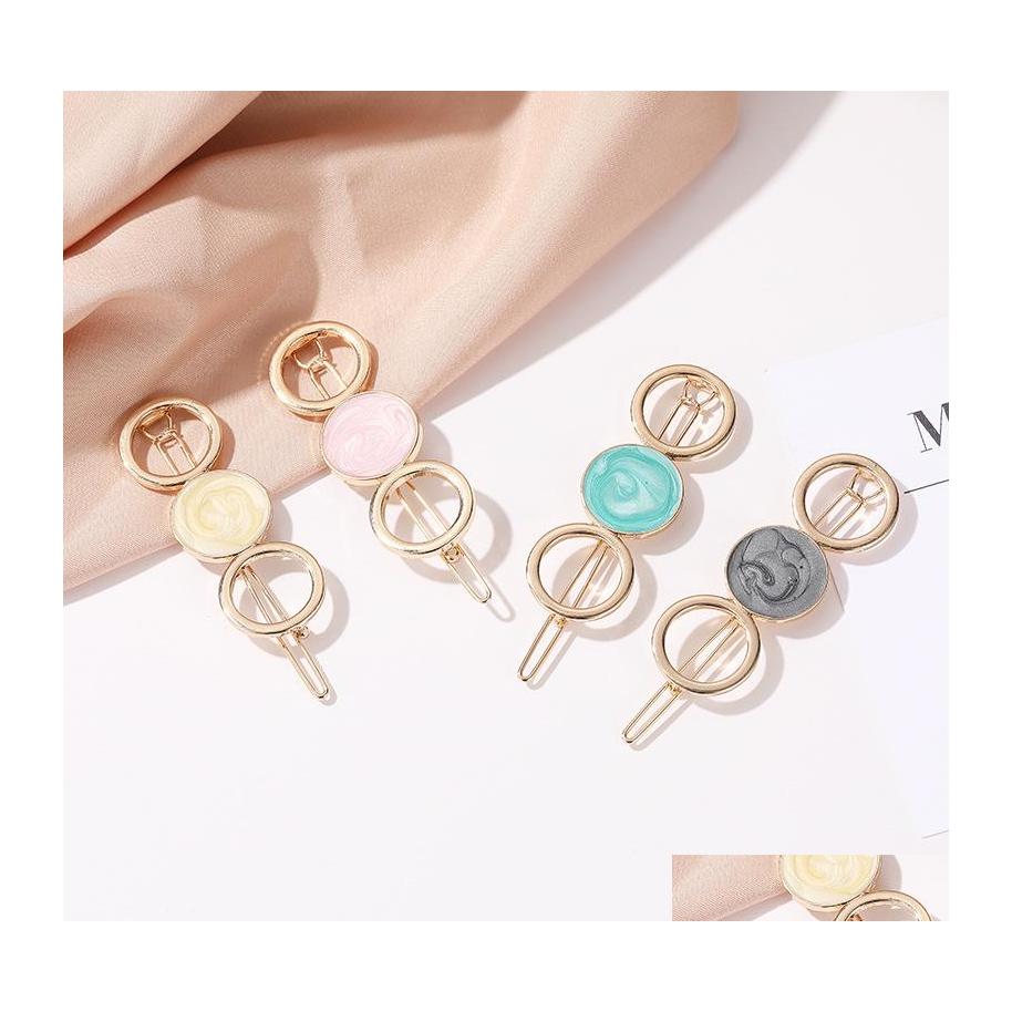 

Hair Clips Barrettes Fashion Jewelry Candy Circle Hollow Out Hairpin Sweet Girl Barrette Clip Headdress Bobby Pin Accessories Drop Dha8E