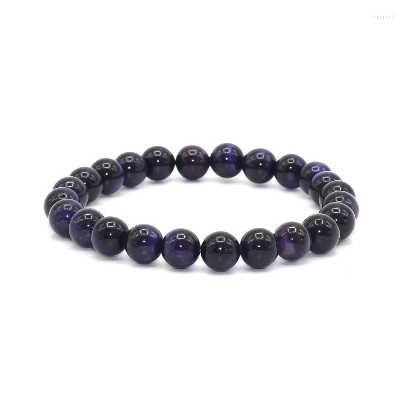 

Strand 8mm Colorful Tiger Eye Bracelets For Women Natural Stone Beads Bracelet Men Elastic Cord Jewelry
