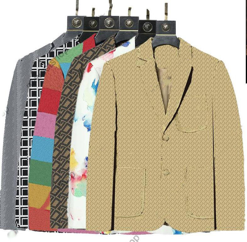 

Western clothing Blazers designer autumn luxury mens outwear coat slim fit casual animal grid patchwork print Male