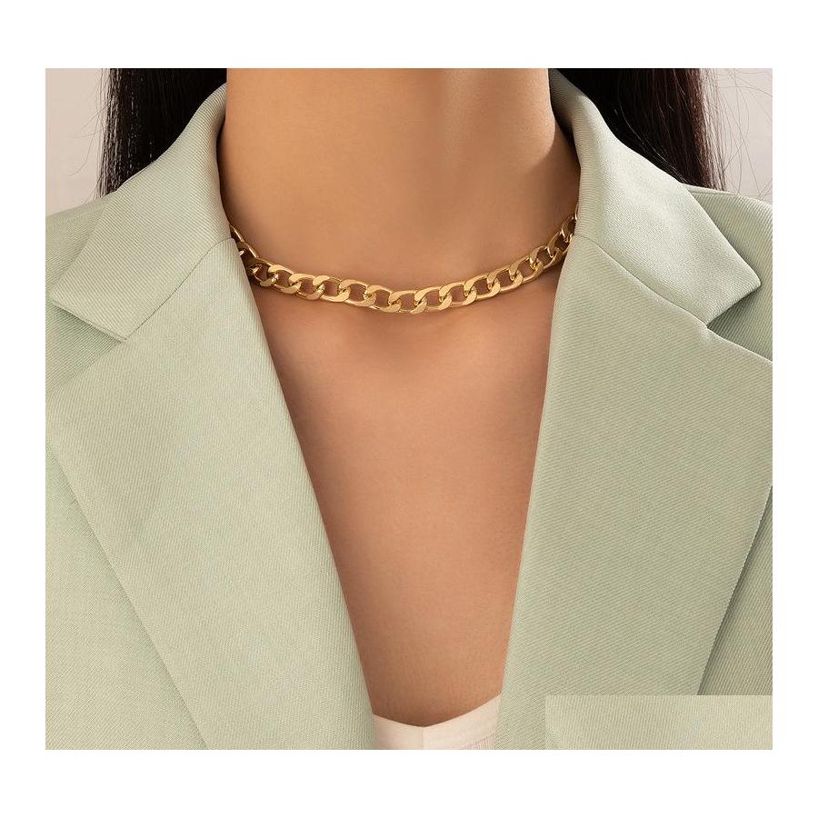 

Chains Fashion Jewelry Simple Choker Necklace Women Short Figaro Chain Necklaces Drop Delivery Pendants Dhor9
