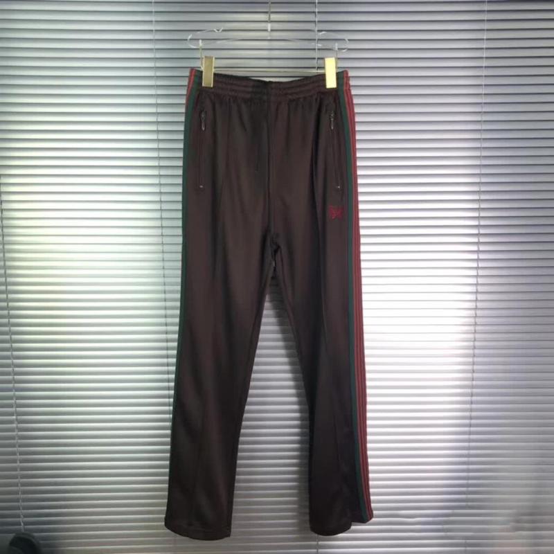 

Men' Pants Brown Needles Sweatpants Red Stripes Men Women Hip Hop High Quality AWGE