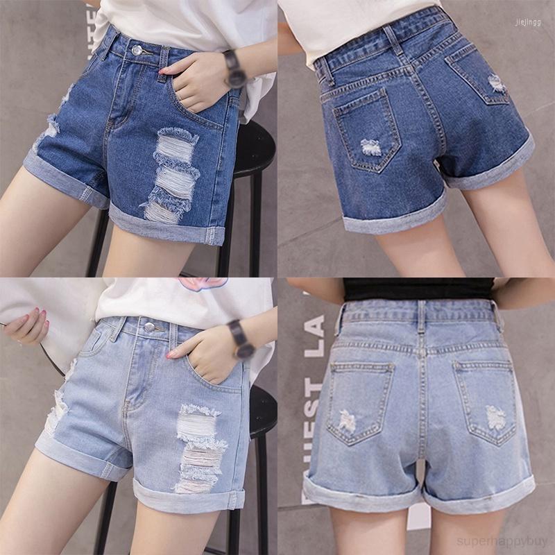 

Women's Pants Women's Fashion Loose Sports Shorts Ripped Wide Leg, Light blue