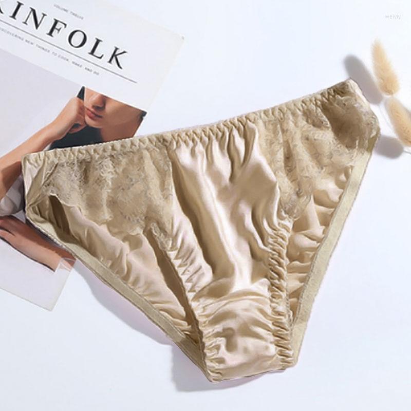 

Women's Panties Women's Mulberry Silk Underpants Soft Comfort Underwear Solid Girls Female Briefs Sexy Lingerie, White