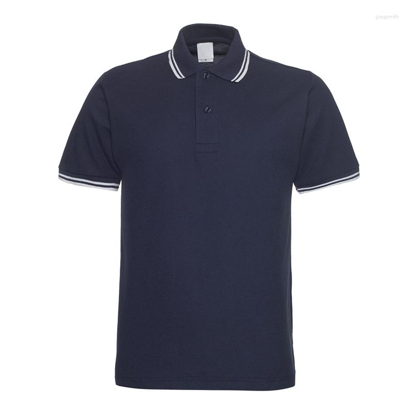 

Men' Polos 2023 Men Polo Shirt Summer Fashion Solid Breathable Brand Casual Shirts Short Sleeve Homme Turn-down Collar, White