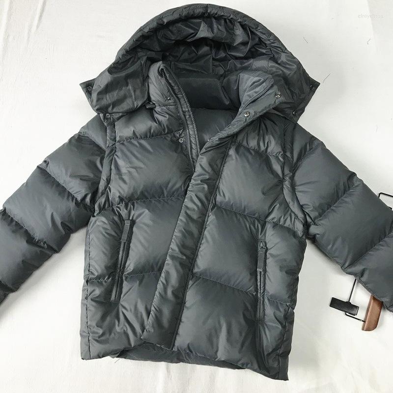 

Men' Down Short Plump And Fluffy Detachable Sleeves Casual Versatile Comfortable Warm Hooded Jacket, Black