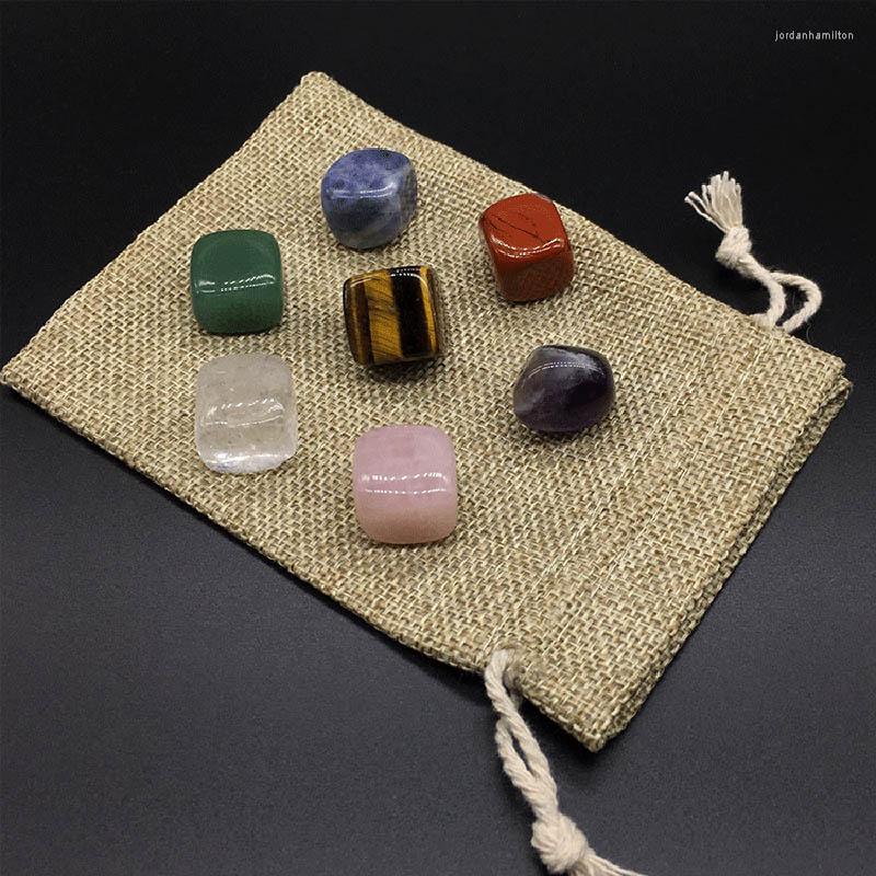 

Pendant Necklaces Natural Reiki Stone Tumbled Irregular Polishing Rock Quartz Yoga Energy Bead For Chakra Healing Decoration 7pcs/Set