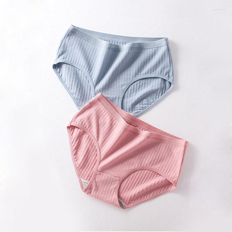 

Women's Panties 4XL Plus Big Large Size Cotton For Plump Women Middle Waist Seamless Stripe Solid Female Underwear Breifs, Black