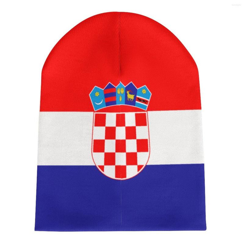 

Berets Nation Croatia Flag Country Knitted Hat For Men Women Boys Unisex Winter Autumn Beanie Cap Warm Bonnet
