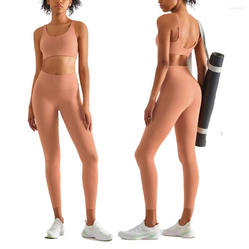 

Active Sets MYS Yoga Set Women Sportwear Naked-feel Nylon High Waist Sport Leggings And Top Bra Push-up Fitness Suit Gym Workout Clothes, Black