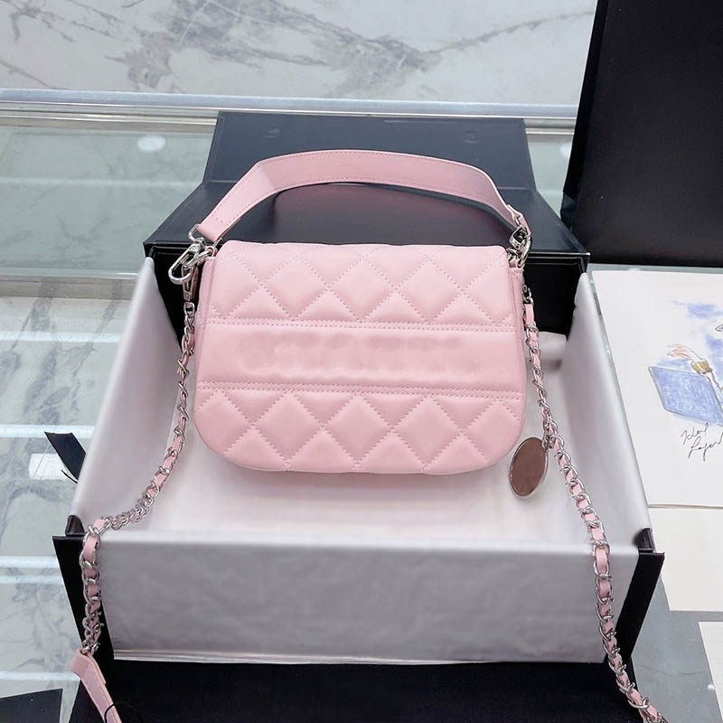 

Silver Emblem Luxuries Designer Women Bag Matelasse Chain Leather Mini Classic Handbag Crossbody Retro Flap Wallet Card Holder Multi Pochettes Birkin Coin Purse, Box