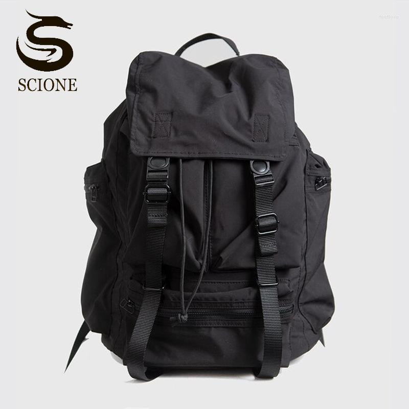 

Backpack Scione Travel Bags Drawstring Bagpack Men Fashion Nylon Backpacks School Large Capacity Teenager Shoulder Bolsa XA206M, Black
