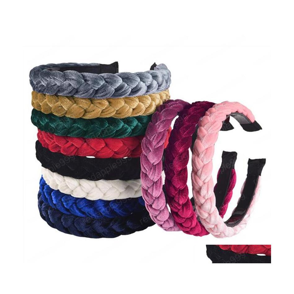 

Headbands Fashion Braid Headband Soft Flannel Hairband Women Nonslip Teeth Headwear Turban Classic Hair Hoop Adt Accessories Drop De Dhfko