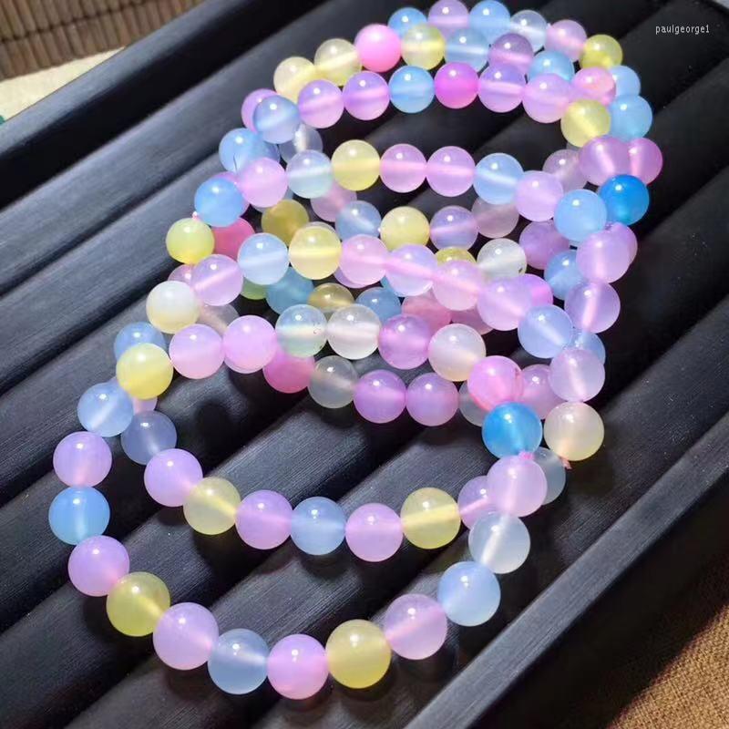 

Strand Colorful Agate - Stone Bead Bracelet Jewelry Make DIY Chain Natural