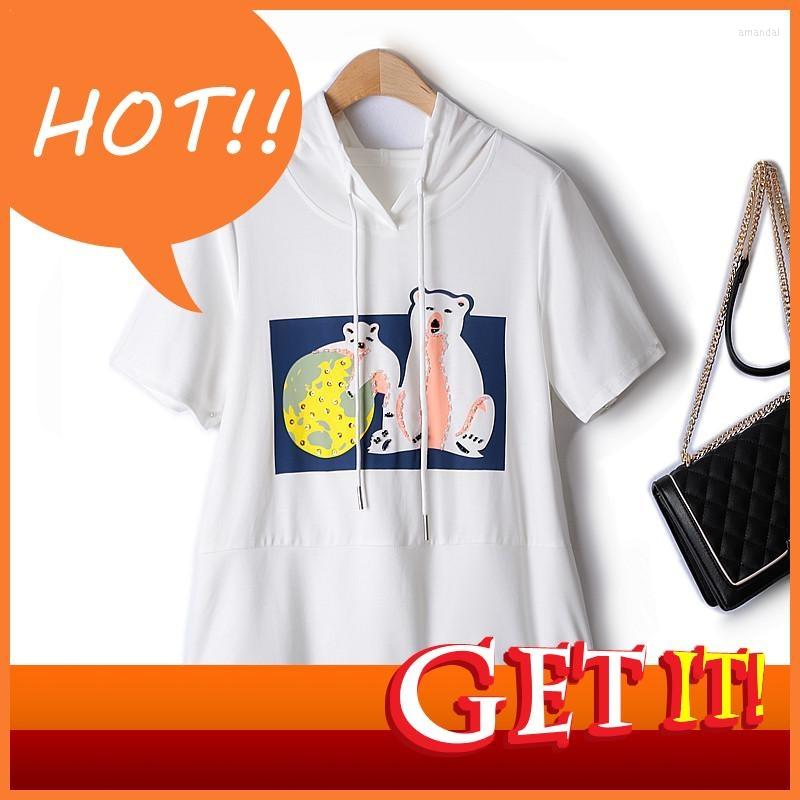 

Women's T Shirts Oversized Cute Cartoon Stranger Things Women's T-shirt Summer 2023 Hooded Beaded Stitching Stretch Short Sleeve Woman, Green