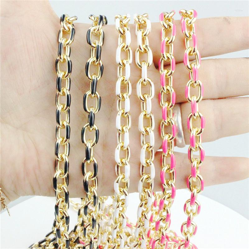 

Charms 10m 1roll/lot Fashion Plated Rosary Chain Colorful Enamel For Jewelry Making Bracelet/necklace Accessories