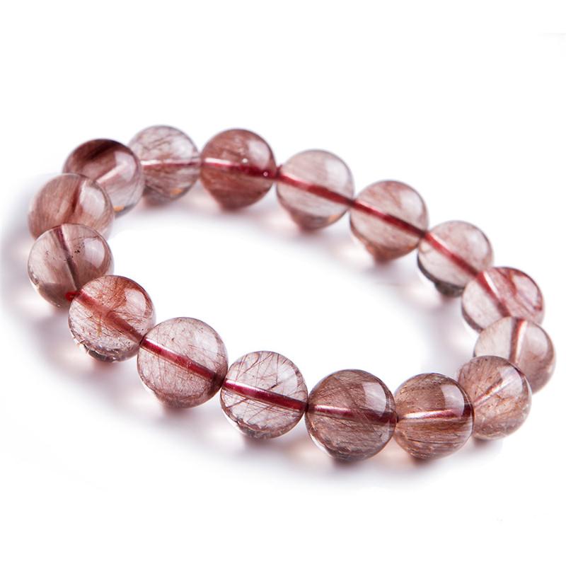 

Strand 13mm Natural Genuine Red Rutilated Quartz Crystal Transparent Stretch Charm Round Bead Bracelet 2023 Ly Beaded Strands