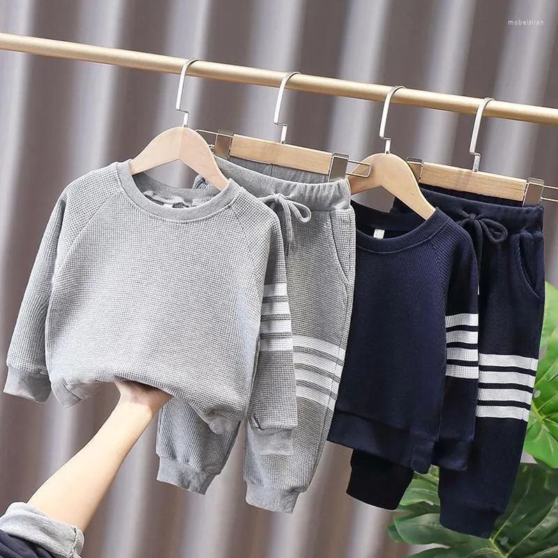

Clothing Sets Cotton Baby Kids Tracksuit Clothes Solid Boys Girl Long Sleeve Outfits Toddler Children Sportwear, Blue
