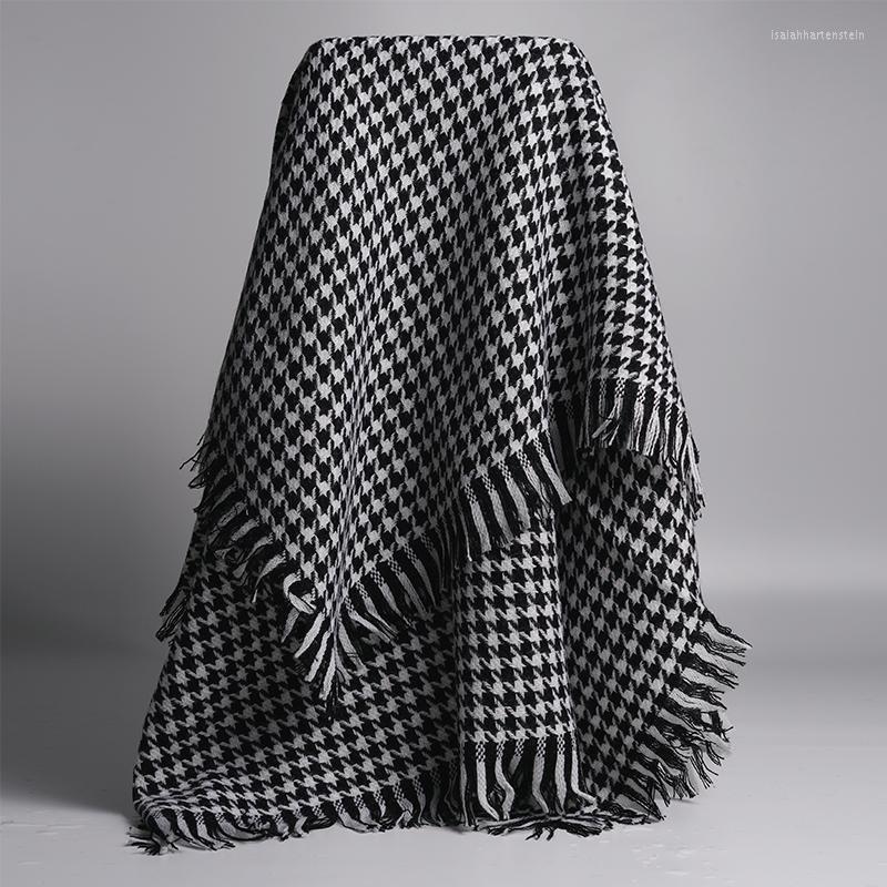 

Scarves Yang Mi With The Same Houndstooth Shawl Models In Autumn And Winter Pure Lamb Wool Scarf Female Warm Oversized Plaid England